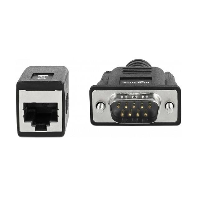 Adapter Serial DeLOCK 63999, DB9 Mashkull në RJ45 Femër, Cat.5e, 20 cm - Zezë - 1