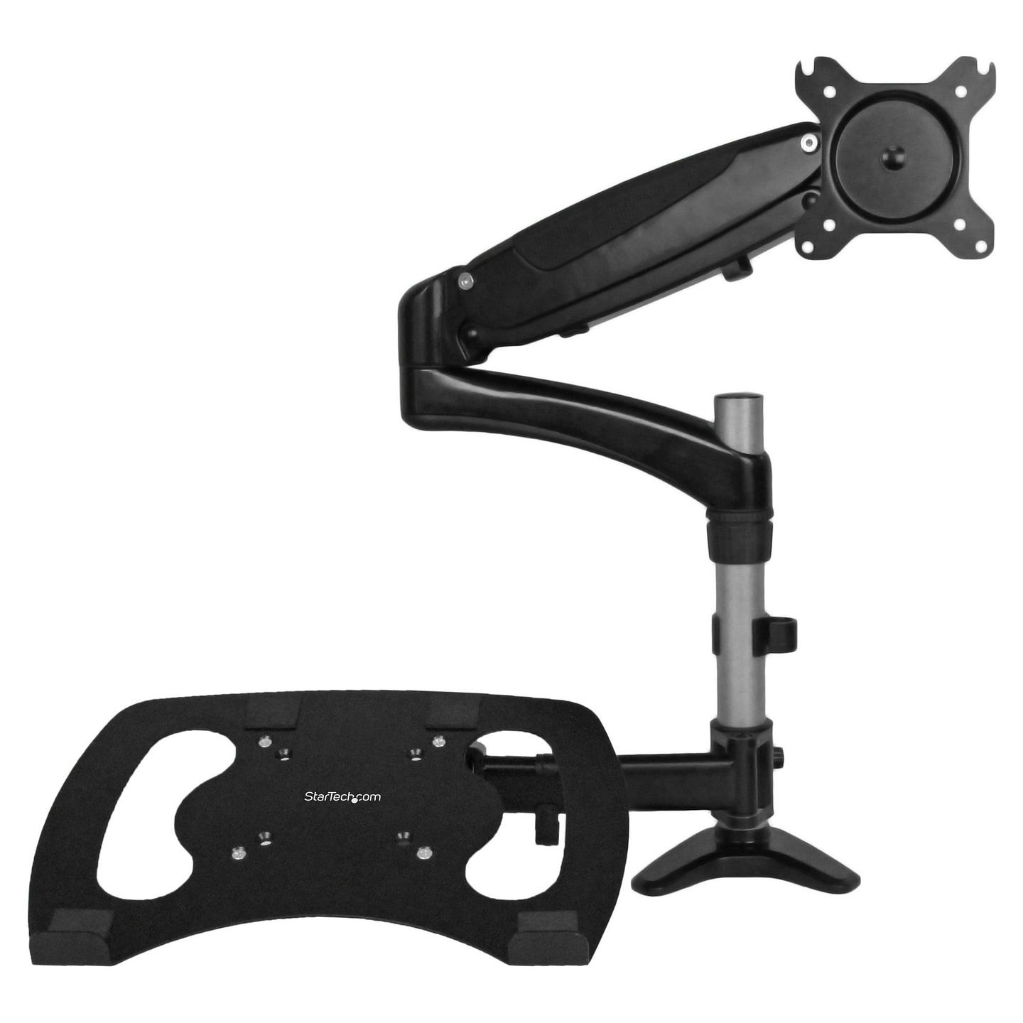 Mbajtëse për Monitor StarTech.com ARMUNONB / 1 Monitor / 15"-27" / 8kg / Full Motion / Clamp / Mbajtëse për Laptop / Tilt -90° deri +85° - Zezë & Alumini - 2