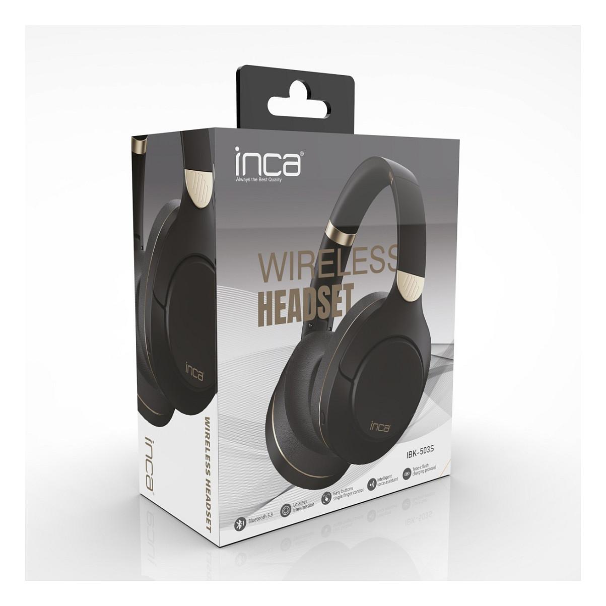 Kufje pa kabllo INCA IBK-503S / Over-Ear / Bluetooth 5.3 / 400 mAh / 12 orë - Zezë - 3