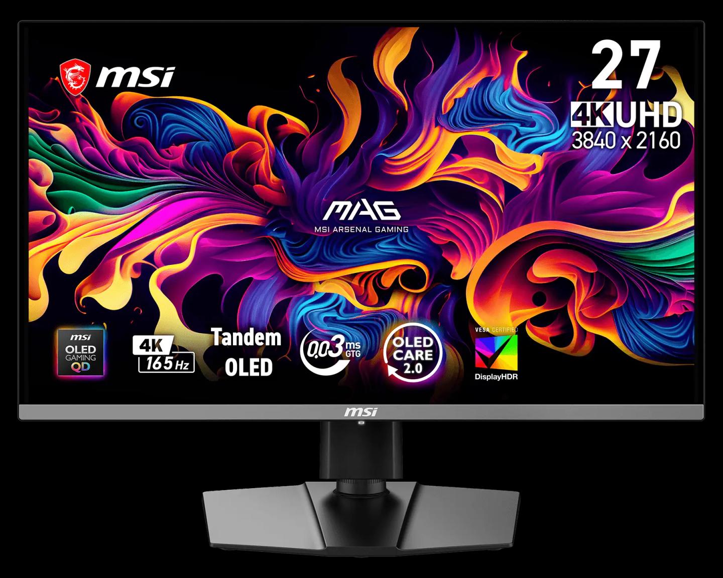 Monitor Gaming MSI MAG 272UPDE QD-OLED E16, 26.5", UHD 4K QD-OLED, 165Hz, 0.03ms, 2xHDMI+DP+USB-C - Zezë