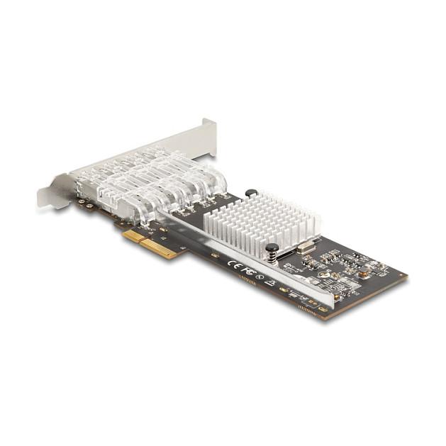 Karta të Rrjetit Delock 88342 / PCIe 2.1 x4 / 4x Gigabit LAN SFP / 1000Mbps / Intel i350 / Low Profile - 1