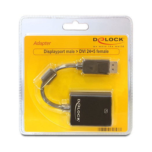 Kabllo DVI DeLOCK DisplayPort 1.1 > DVI 24+5 (ST-BU) Adapter Zi - 2