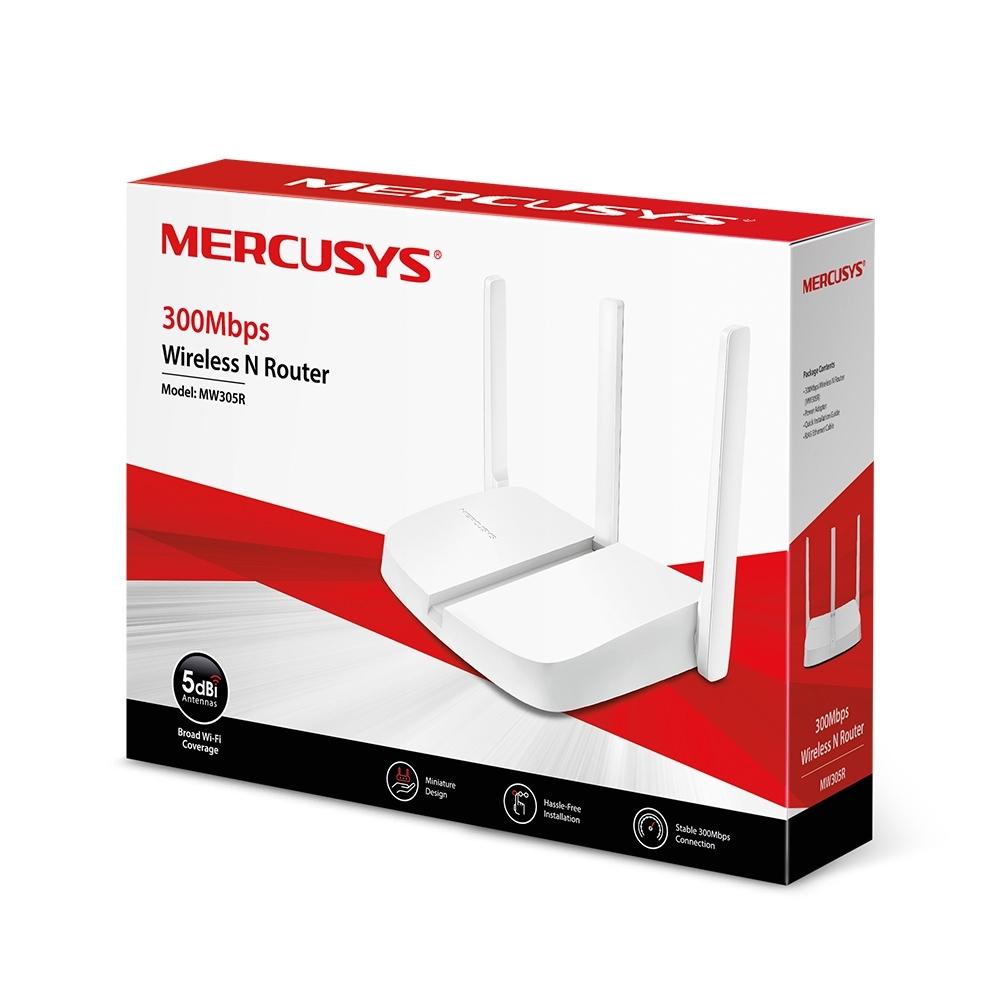 Ruter Mercusys MW305R / N300 Wi-Fi 4 / 3 Antena 5dBi / 1x WAN / 3x LAN - Bardhë - 3