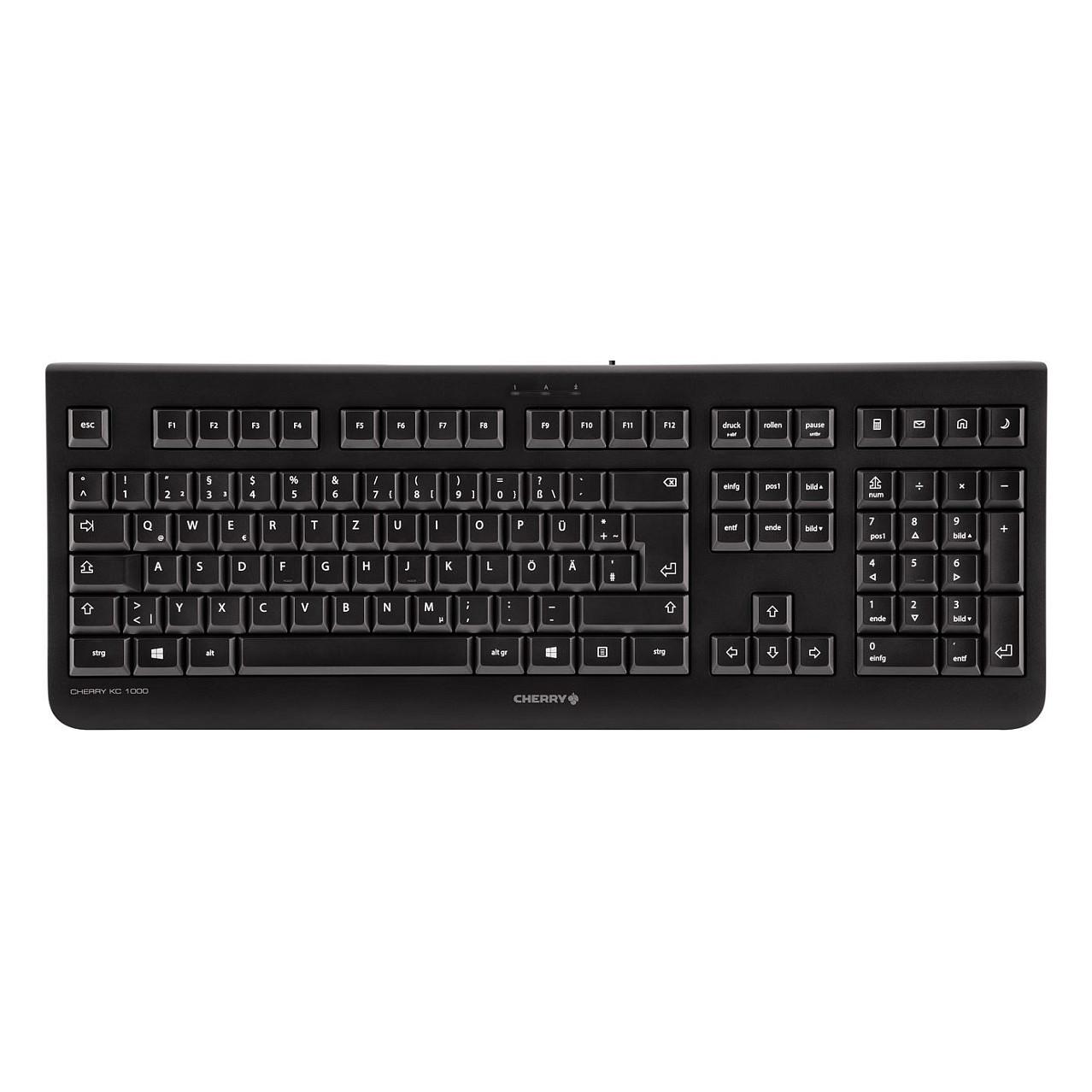 Tastierë me kabllo Cherry KC 1000 / JK-0800PN-2 / USB / Pan-Nordic / 105+4 Taste / 1.8 m – Zezë - 1