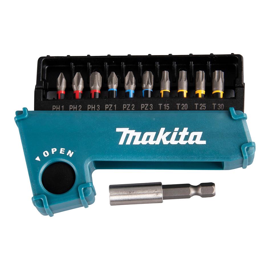 Set Maja për Kaçavidë Makita E-03567, 11 Copë, PH/PZ/Torx, 25mm, 1/4" - Blu/Zezë
