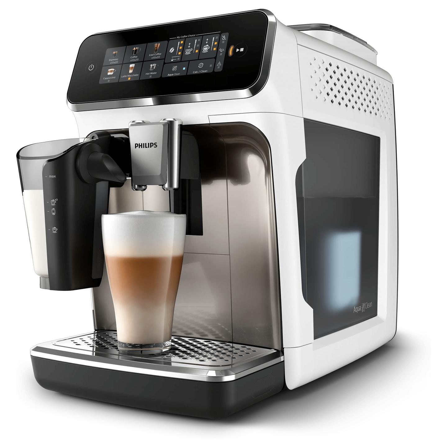 Aparat për Kafe Philips Series 3300 EP3343/90, 1.8L, 1500W, 15 bar, LatteGo - Bardhë/Zezë
