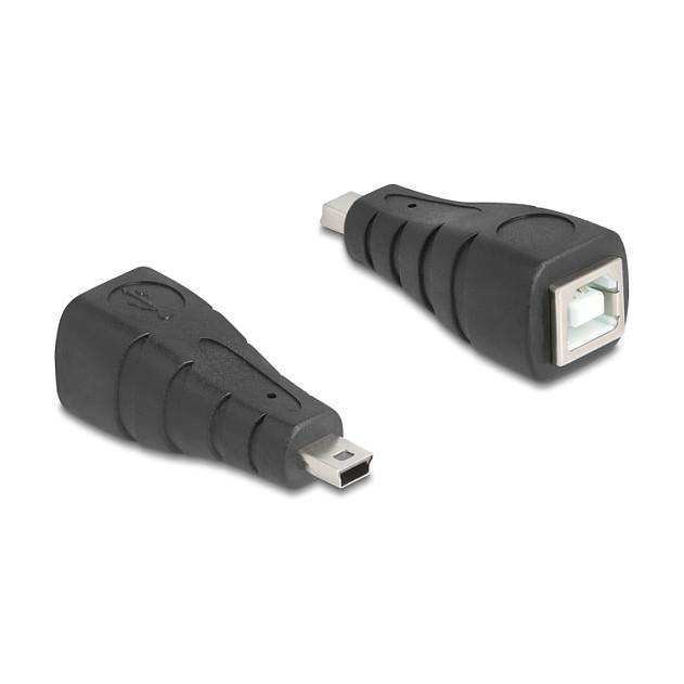 Adapter USB DeLOCK 67200 / USB Mini-B mashkull në USB-B femër / USB 2.0 / 480 Mbps - Zezë