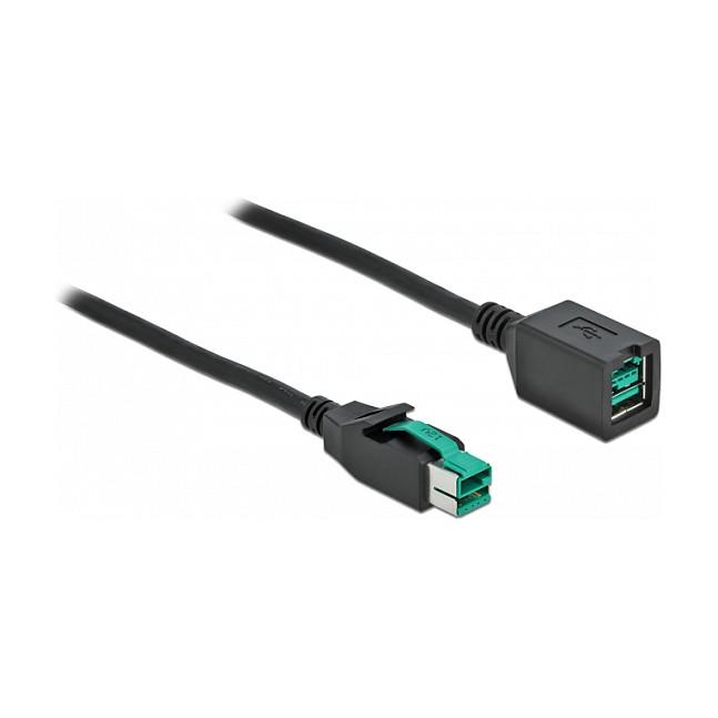 Kabllo për Furnizim me Energji DeLOCK 85981, PoweredUSB 12V në PoweredUSB 12V, 2m, 26/20 AWG, Double Shielded - Zezë - 1