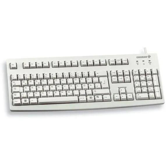 Tastierë me kabllo CHERRY G83-6105, USB, 105 Taste, AZERTY – Gri