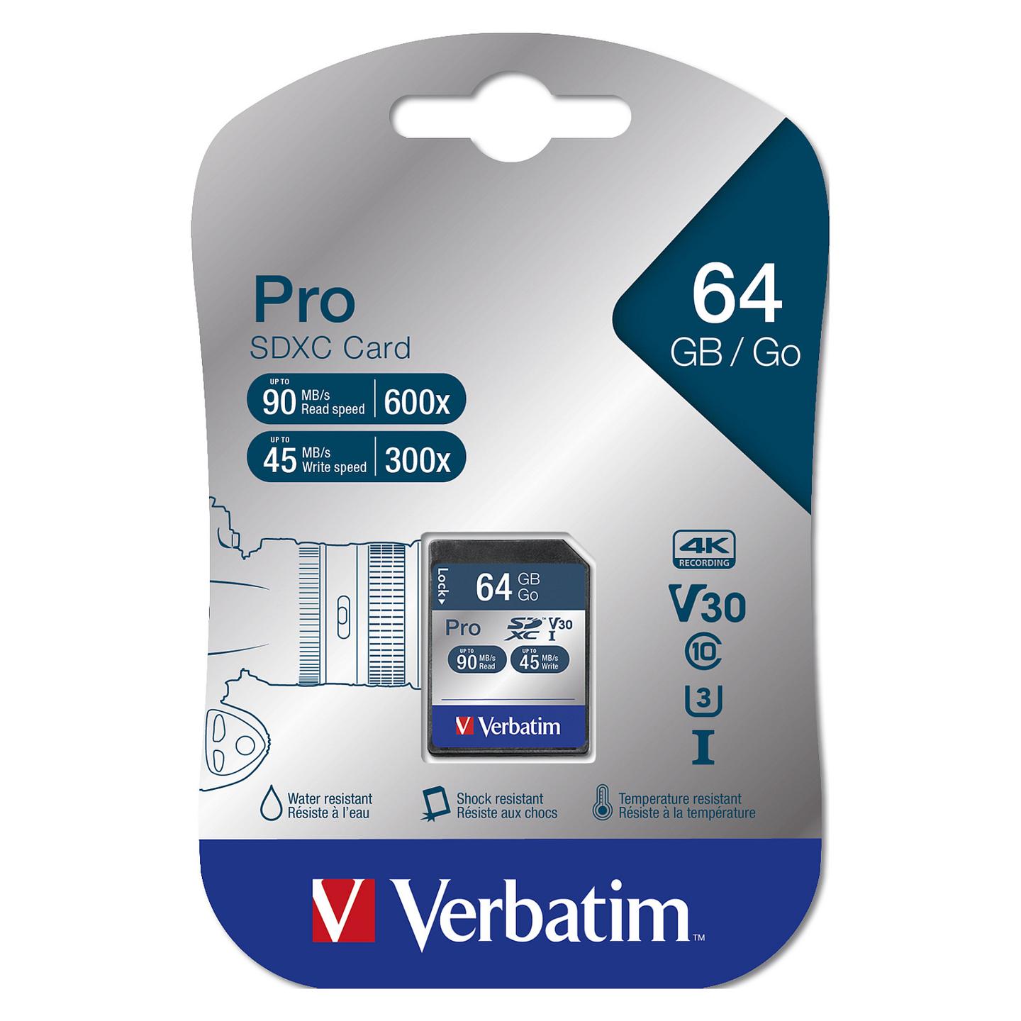 Kartë Memorie Flash Drive Verbatim CARD 64GB Verbatim HC PRO UHS-I Class 10 - 2