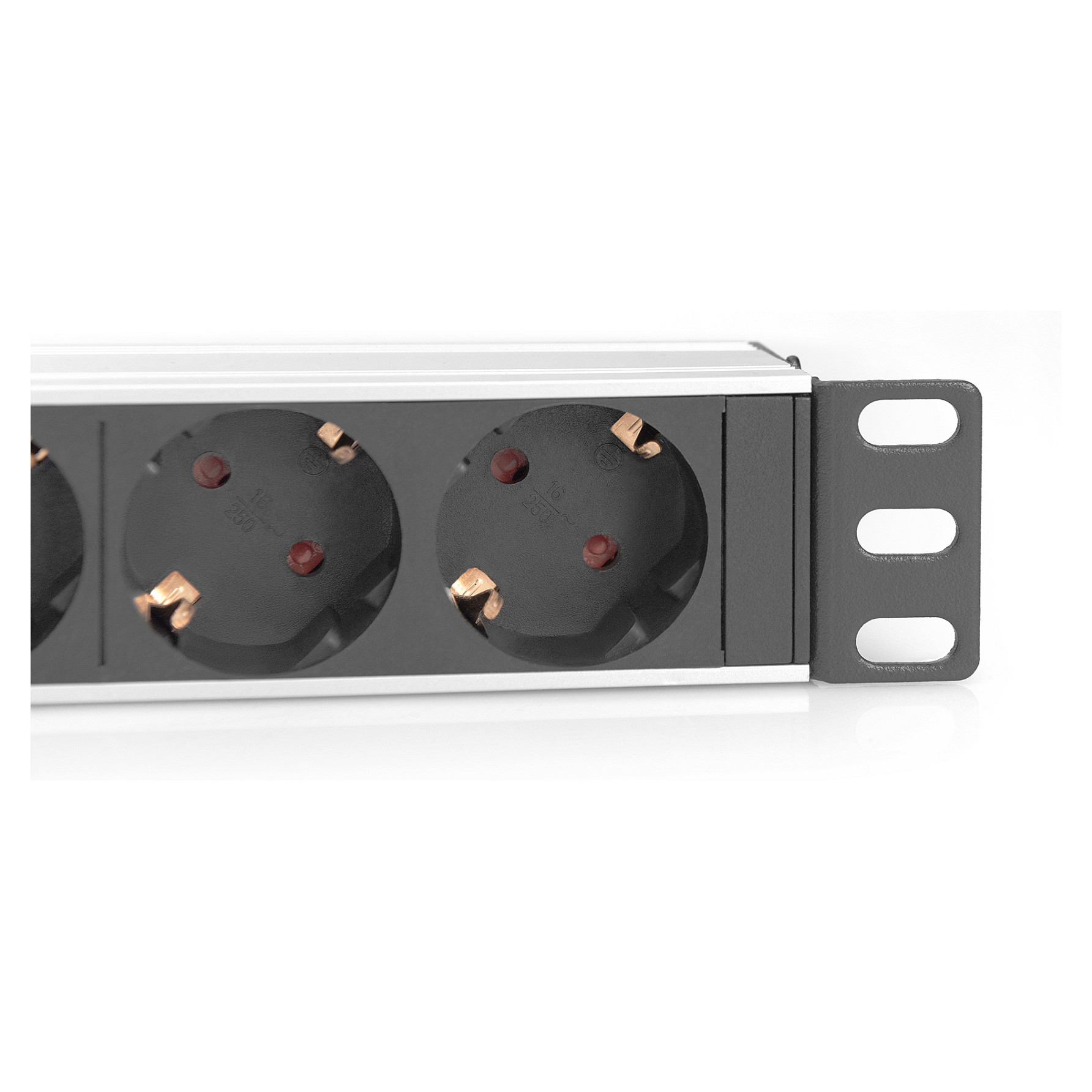 DIGITUS DN-95418 – Zgjatues Rryme Rack 10", 4 Priza, 16A, 4000W, 1U, Profil Alumini – E Zezë - 4