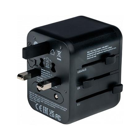 Adapter Verbatim 49544, Universal Udhëtimi, USB-C PD 20W, USB-A QC 3.0 18W, 100–250V - Zezë - 10