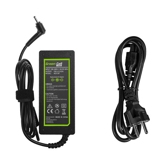 Adapter për Laptop Green Cell AD73P / 65W / 19V / 3.42A / 5.5 × 2.5 mm - Zezë - 3