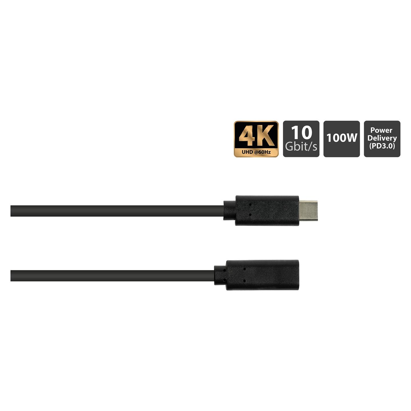 Kabllo USB Alcasa 2831-CV005S / USB-C në USB-C / USB 3.2 Gen 2 / 10 Gbit/s / 0.5m / Ekranizim magnetik - Zezë - 2