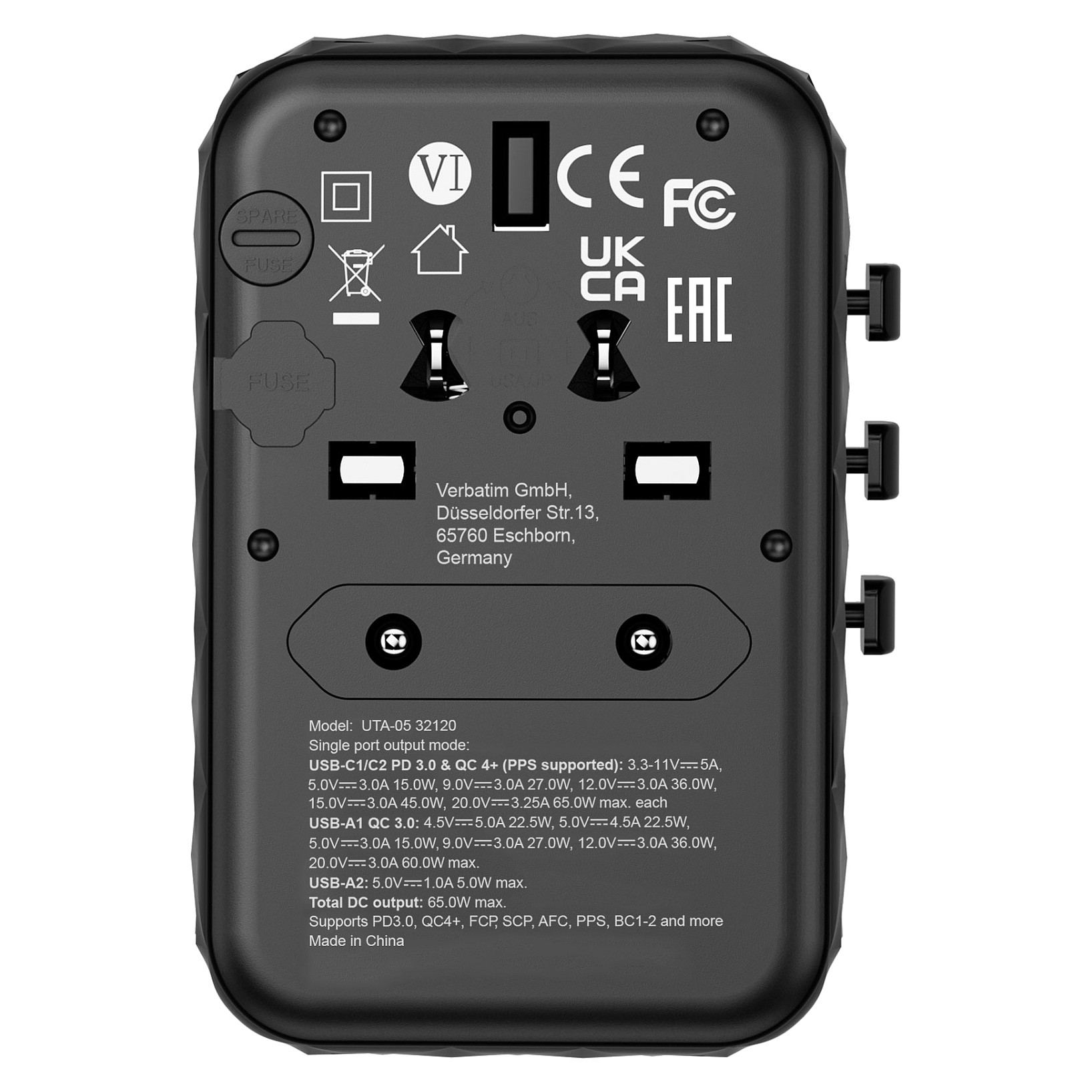 Adapter Verbatim / UTA-05 / 65W / Universal Travel Charger / GaN III - 9