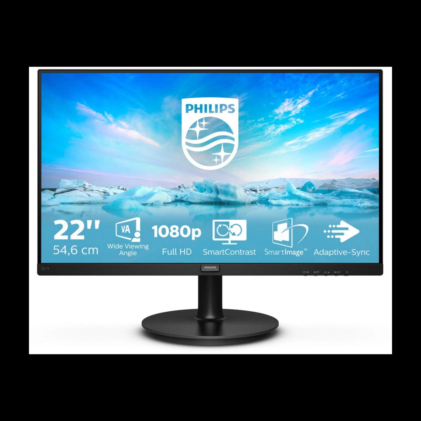Monitor Philips 221V8/00 / 21.5″ / FHD VA / 75 Hz / 4 ms / HDMI - Zezë