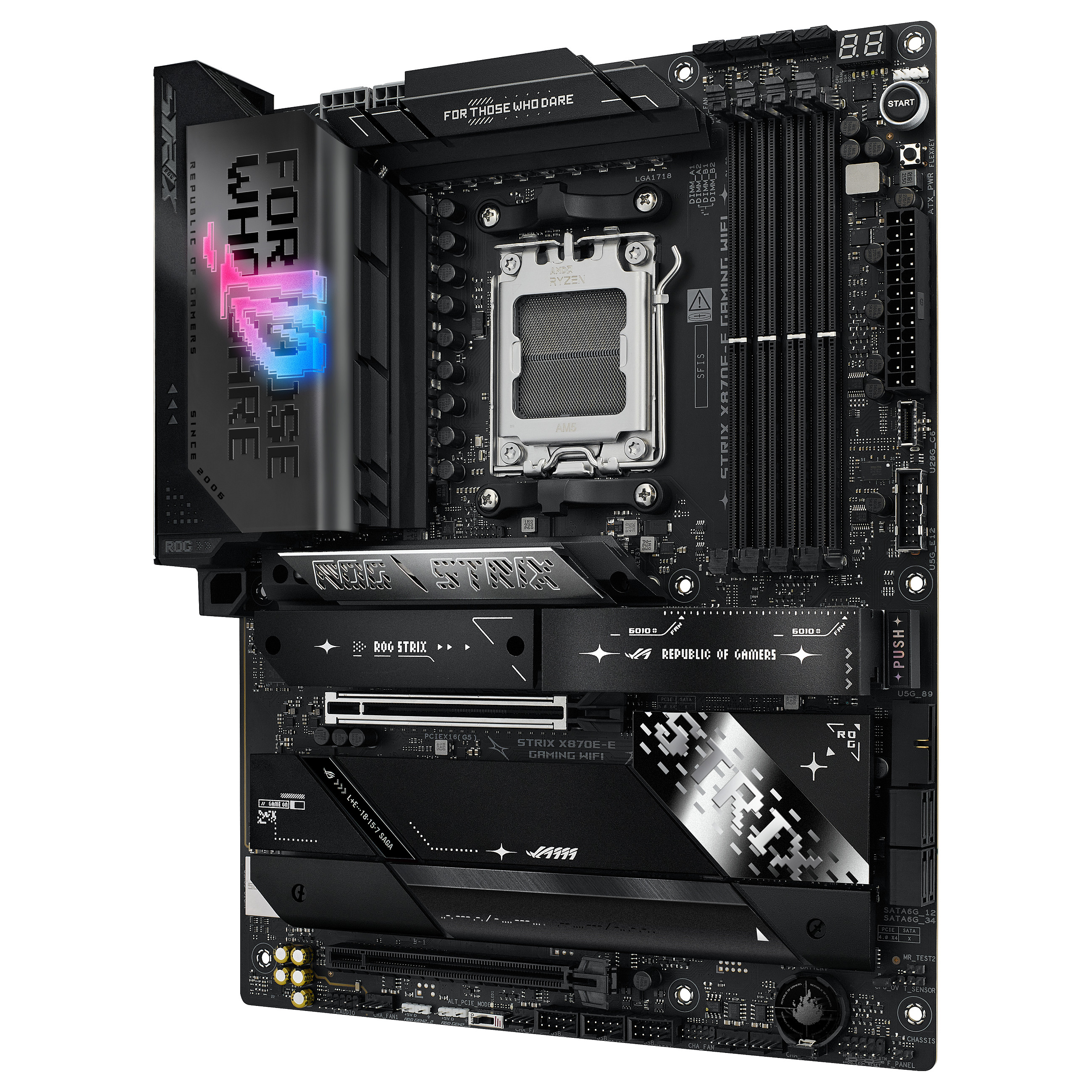 Pllakë Amë ASUS ROG STRIX X870E-E GAMING WIFI / AMD AM5 / X870E / DDR5 / ATX / Wi-Fi 7 / 5GbE LAN - 3