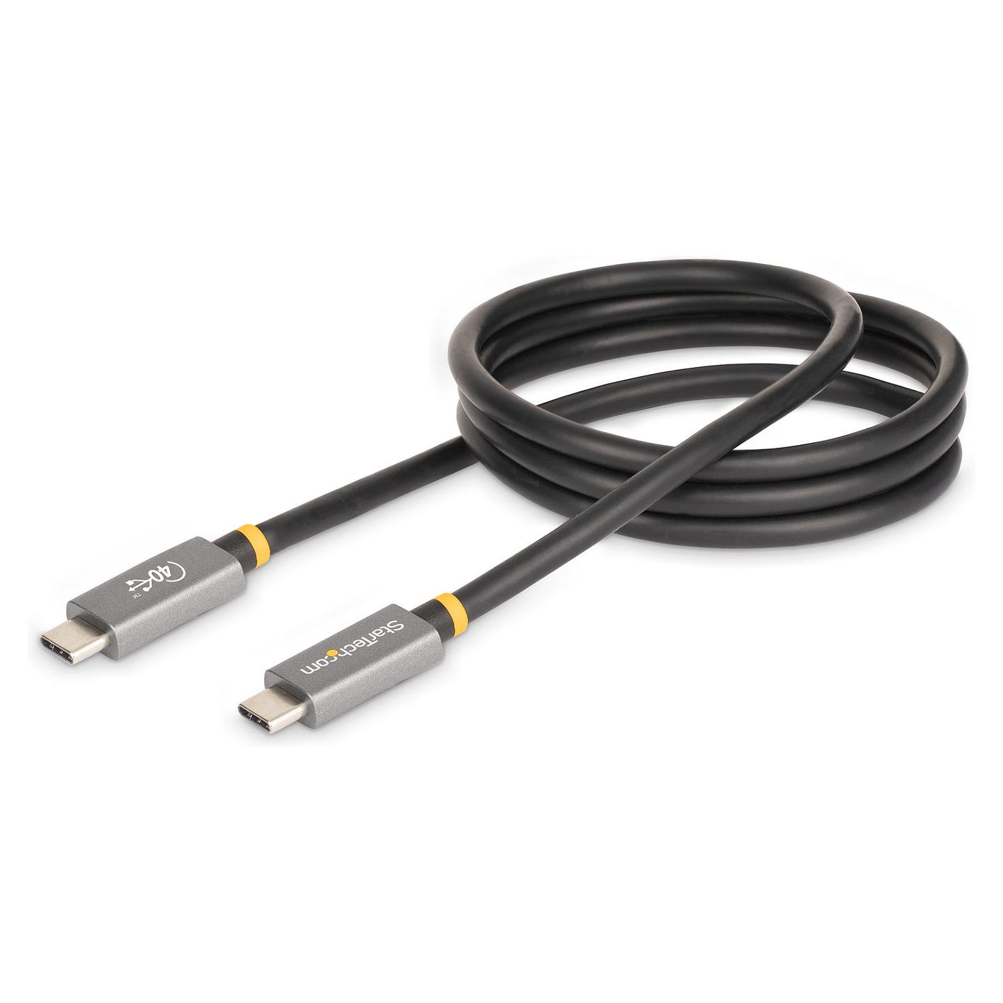 Kabllo USB StarTech.com CC1M-40G-USB-CABLE / USB-C në USB-C / USB4 Gen 2x2 / 40 Gbit/s / PD 100W / 5A / 8K 120Hz / 1m - Hiri/Zezë - 6