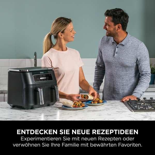Fryer Ninja Foodi Dual Zone AF200EU, 7,6 L, 2400 W, 2 Kosha nga 3,8 L, 4 Funksione, deri në 240°C - Zezë - 4