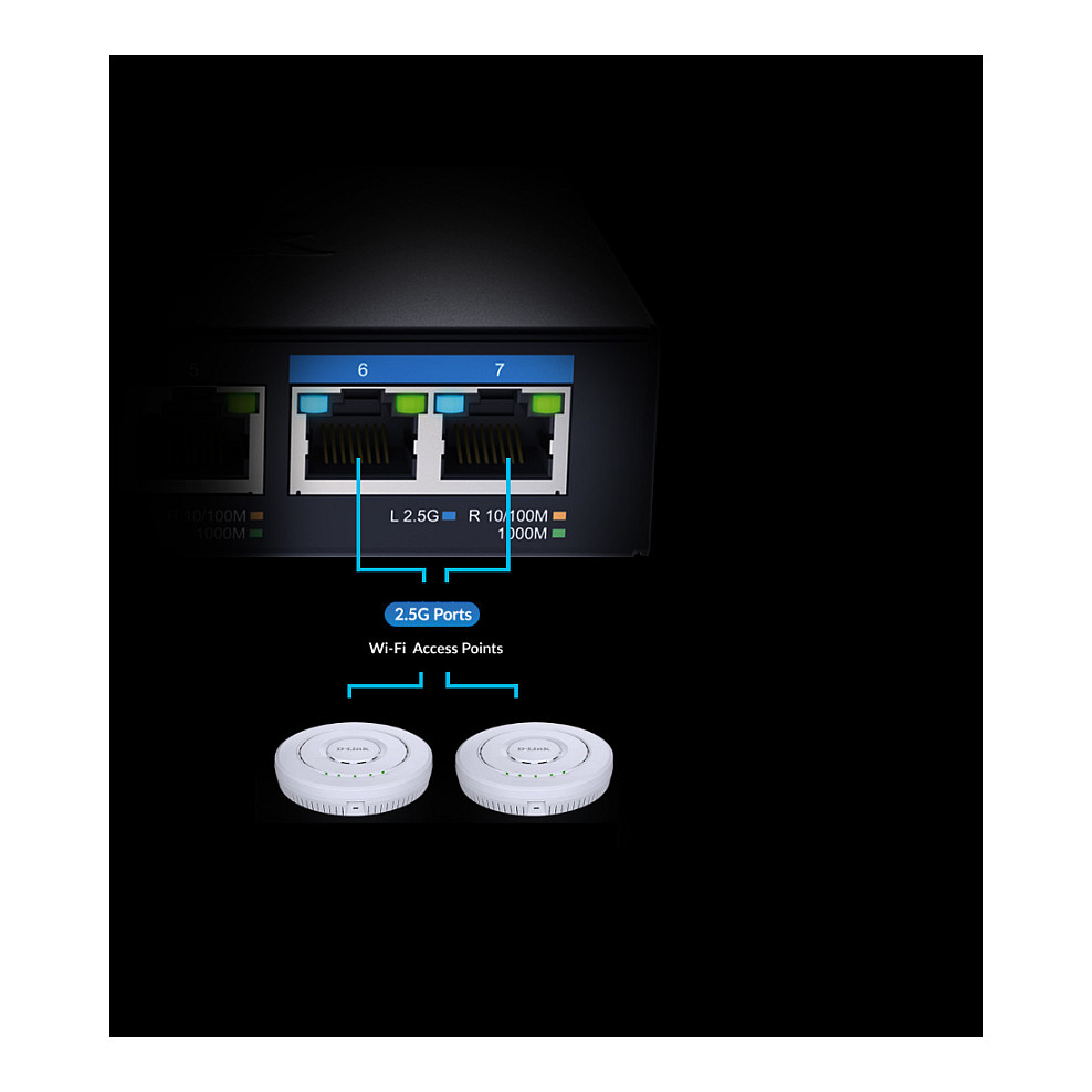 Switch D-Link DMS-107, Multi-Gigabit, Unmanaged, 7 porte - 4