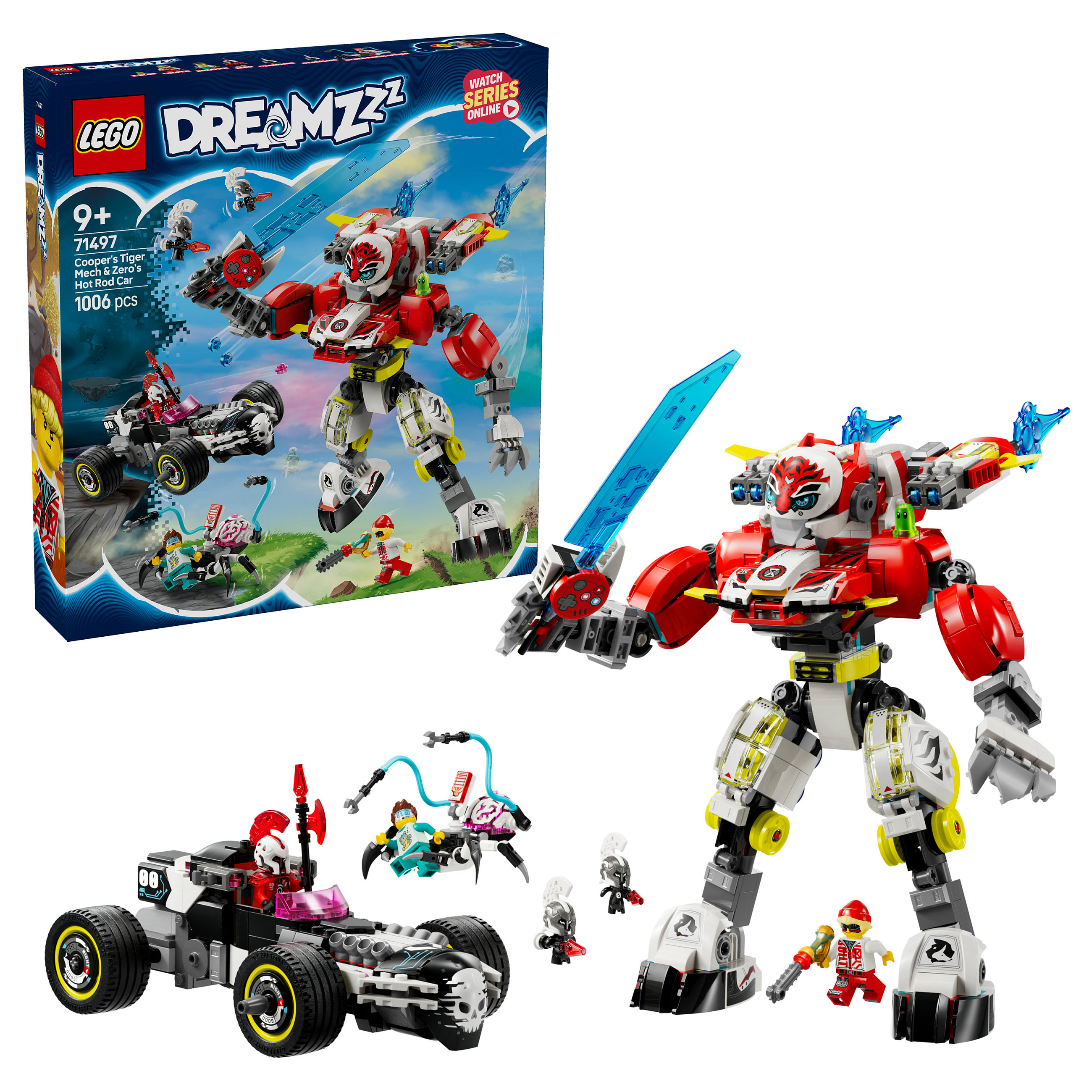 LEGO 71497 DREAMZzz Cooper's Tiger Mech & Zero's Hot Rod Car - 2