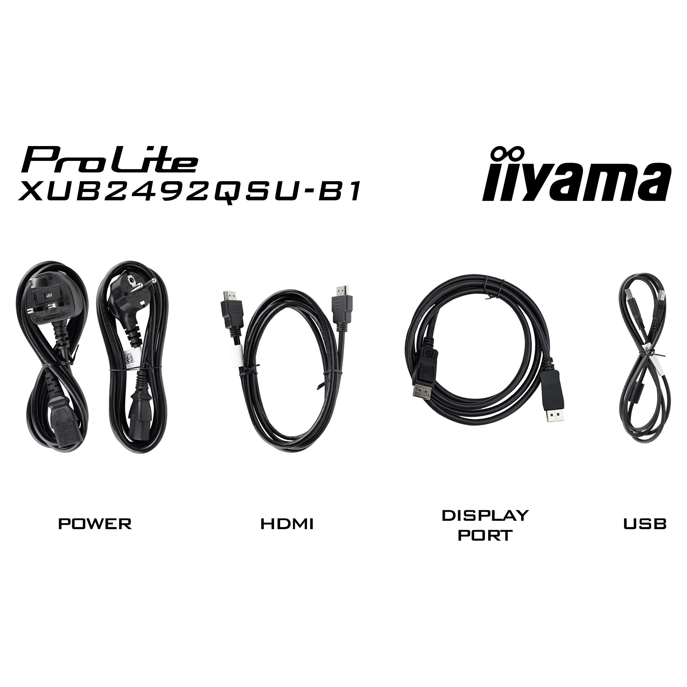 61cm/24" (2560x1440) iiyama ProLite XUB2492QSU-B1 16:9 WQHD IPS 0.5ms 100Hz HDMI DP USB Speaker Pivot Black - 14