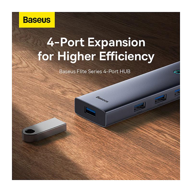 Hub USB-C Baseus UltraJoy Series / 4-në-1 / 4x USB-A 3.2 Gen 1 / 5Gbps – Hiri - 5
