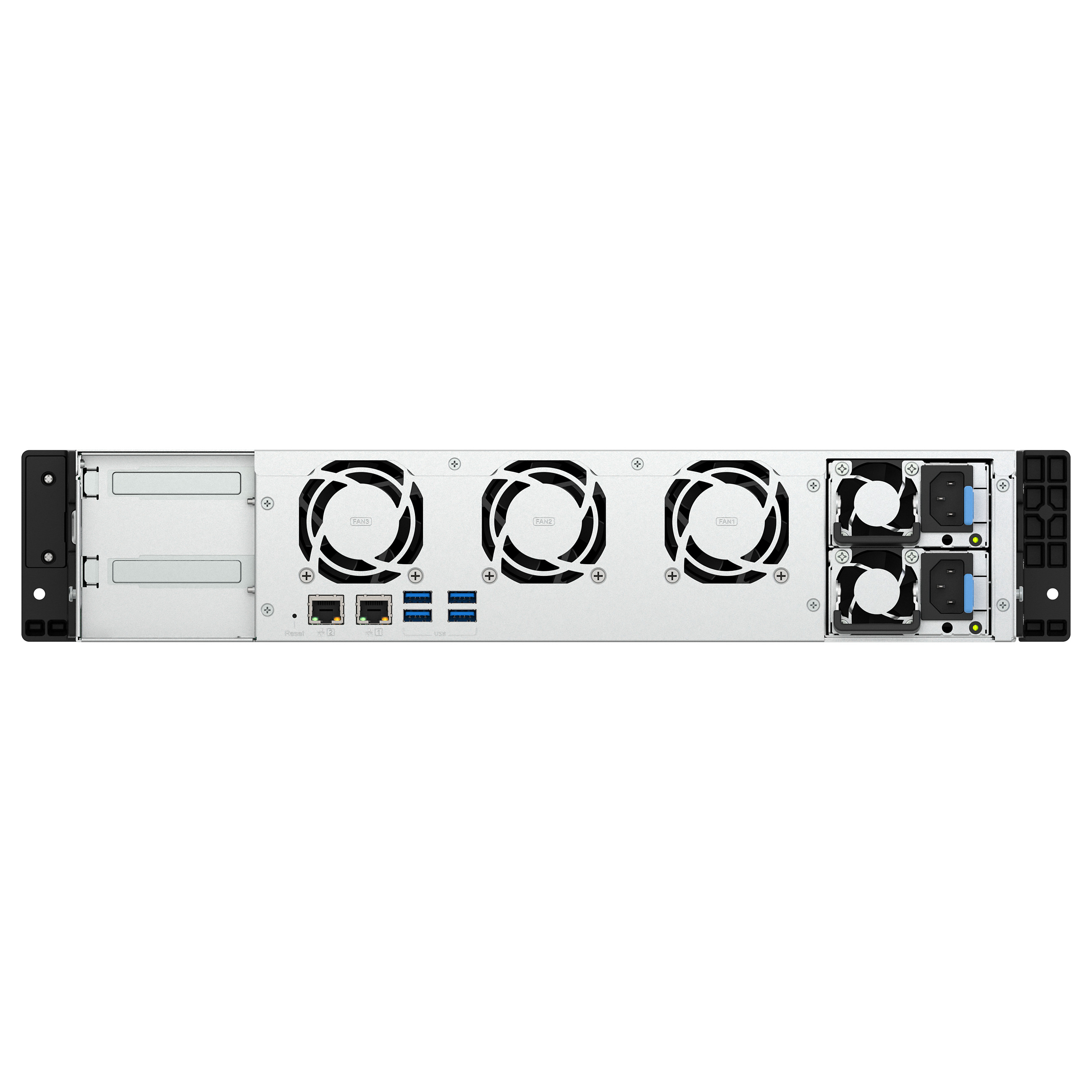 NAS QNAP TS‑855eU‑RP‑8G 8‑Bay Short Depth Rackmount / Intel Atom C5125 (8 cores, 2.8GHz) 8GB / 2x 2.5GbE / 2x M.2 2280 /2x PCIe Gen3 / 250W Redundant PSU - 2