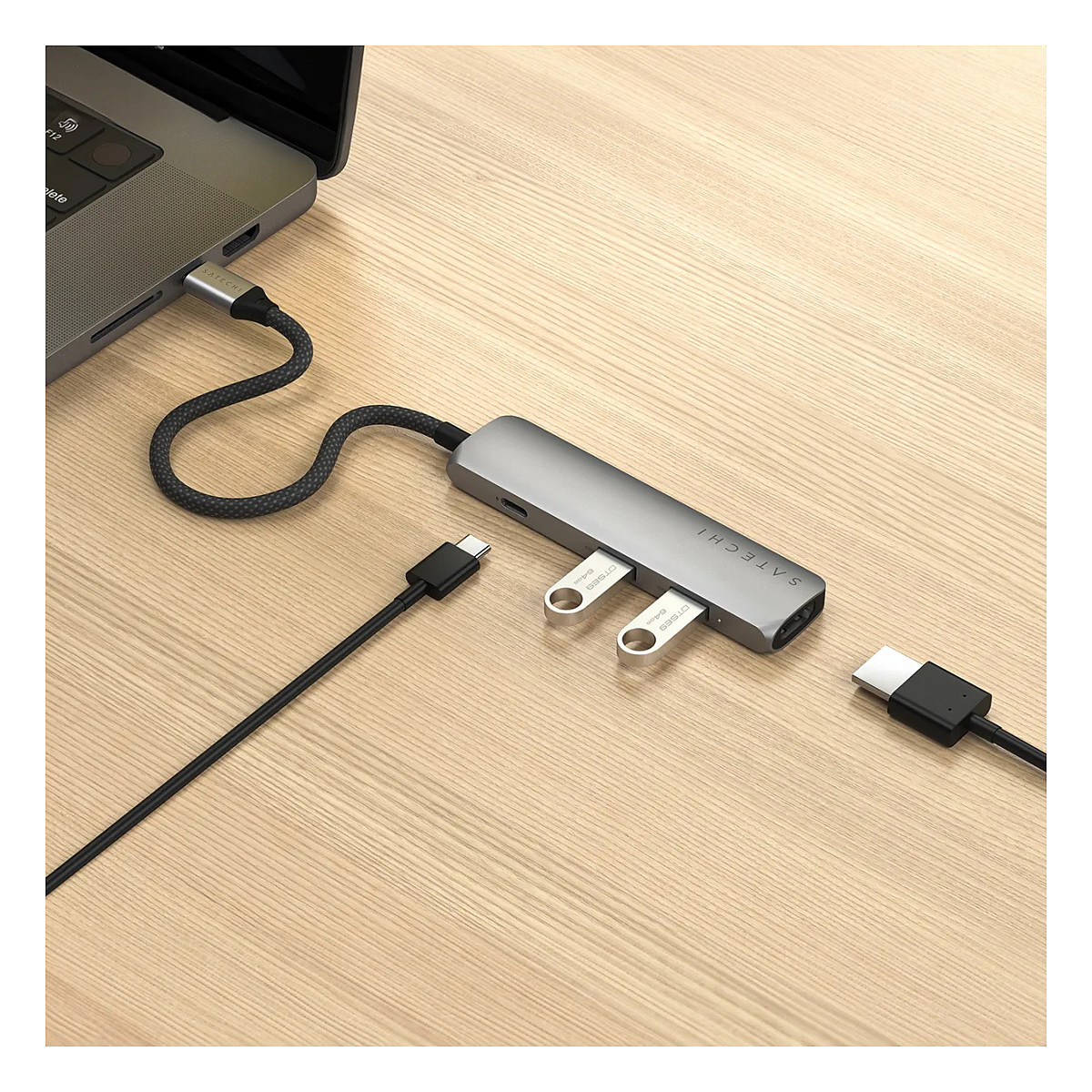 Hub Satechi ST-P4SM / 2x USB-A / 1x HDMI / 1x USB-C PD / 80W PD / 100W – Hiri - 7
