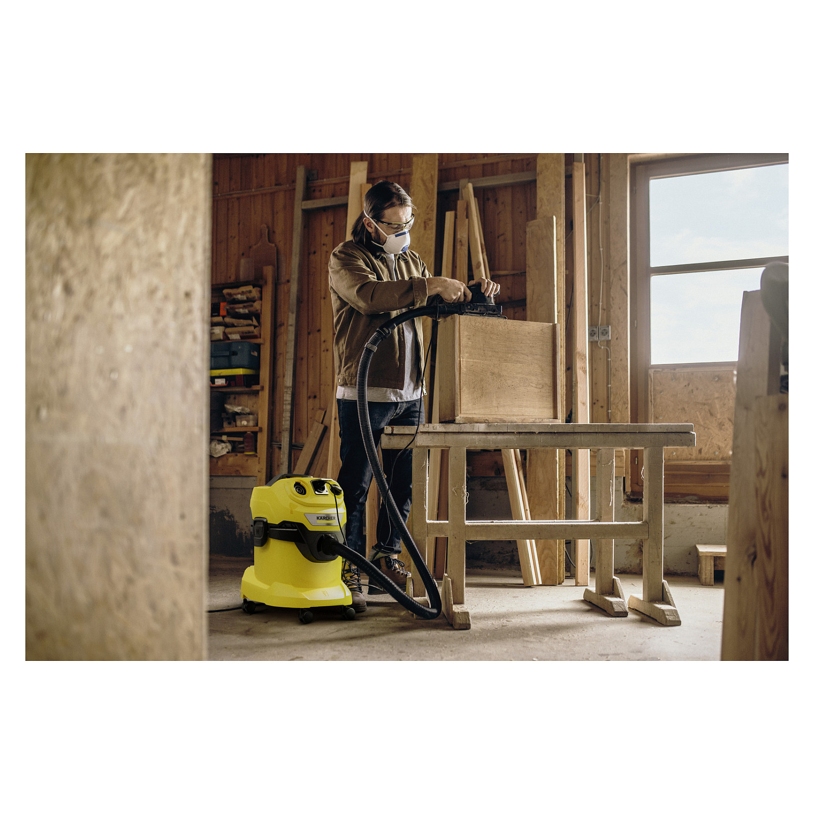 Fshesë me Vakum Kärcher WD 4 P V-20/5/22 / Wet & Dry / 1100W / 240W / 20L / 240mbar / 55L/s / 5m – Verdhë/Zezë - 6