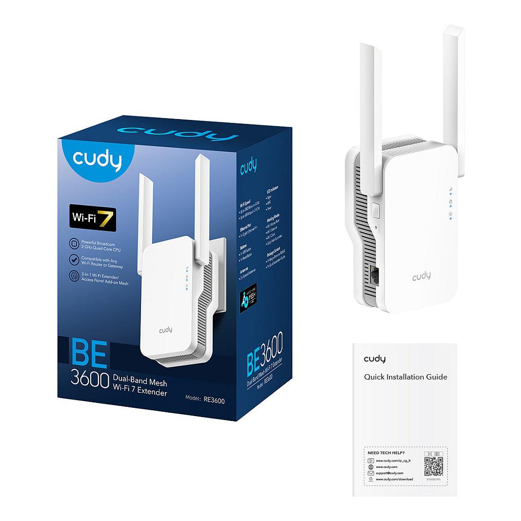 Cudy RE3600 BE3600 Mesh Wi-Fi 7 Range Extender 3.6Gbps / Gigabit Ethernet – Bardhë - 5