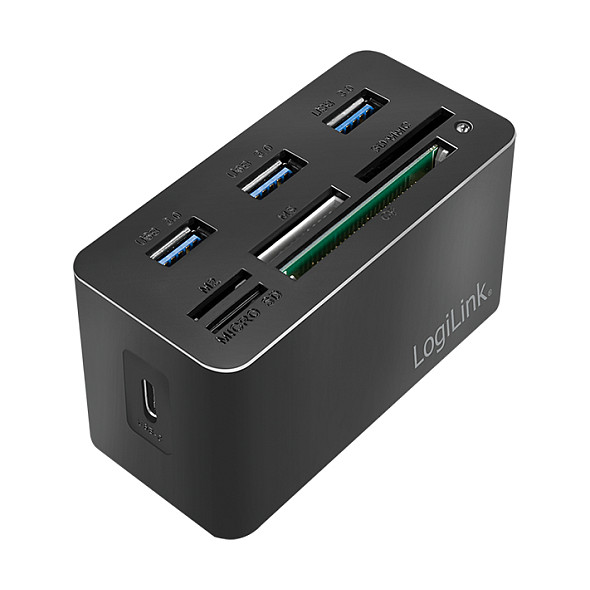 Mini Docking Station LogiLink CR0046 / USB-C / 3x USB-A 3.0 / USB-C PD / SD & MicroSD / M2/MS Micro / MS / CF / 5Gbps / 8-Port – Zezë