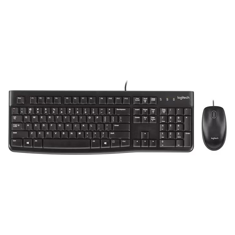 Combo (Tastierë & Maus) Logitech MK120, USB, Full Size, QWERTY US International, 1000 DPI, 3 Butona - Zezë