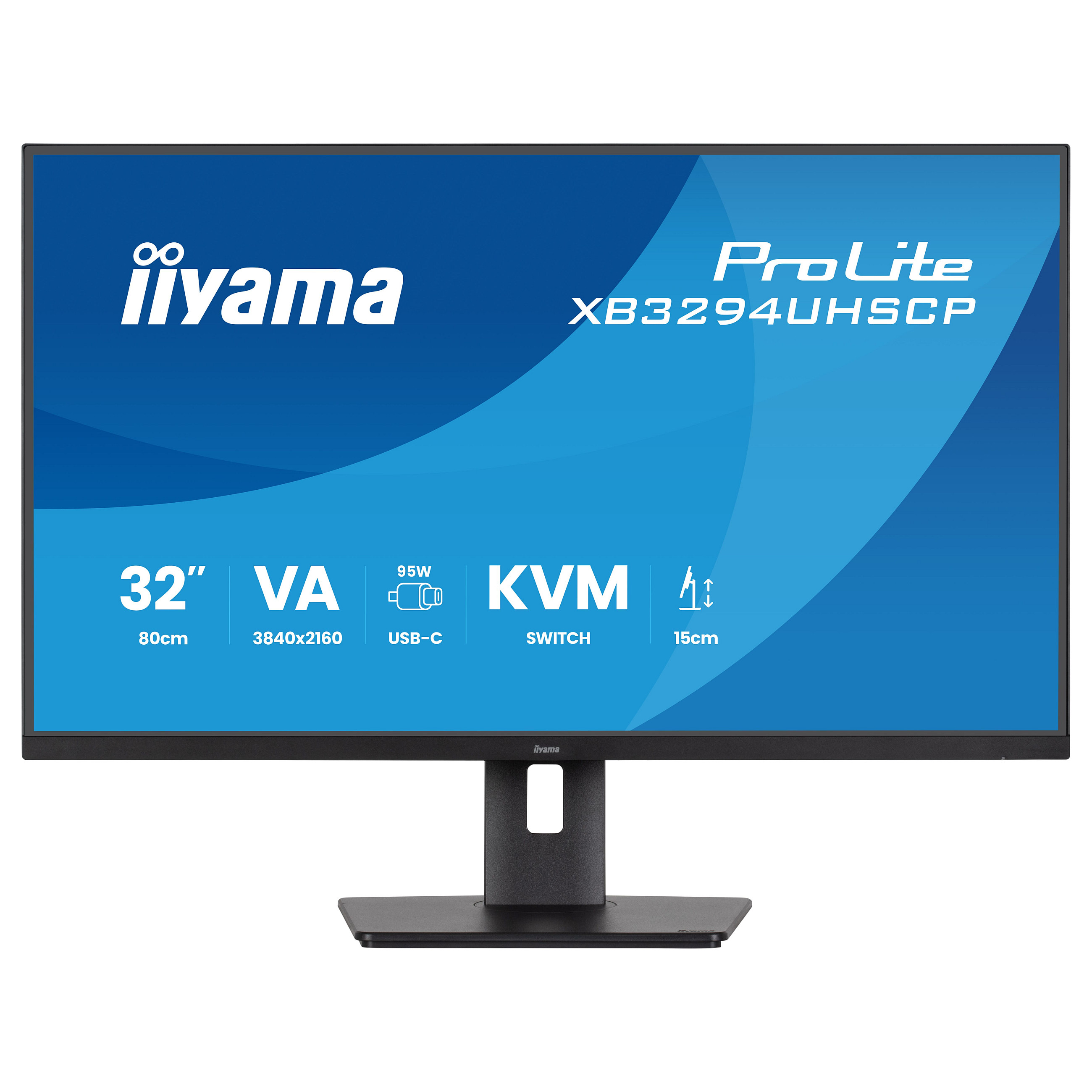 Monitor IIYAMA XB3294UHSCP-B1 / 31.5" / 4K Ultra HD VA / 75 Hz / 2 ms / HDMI+USB+DP+HDCP - Zezë - 2