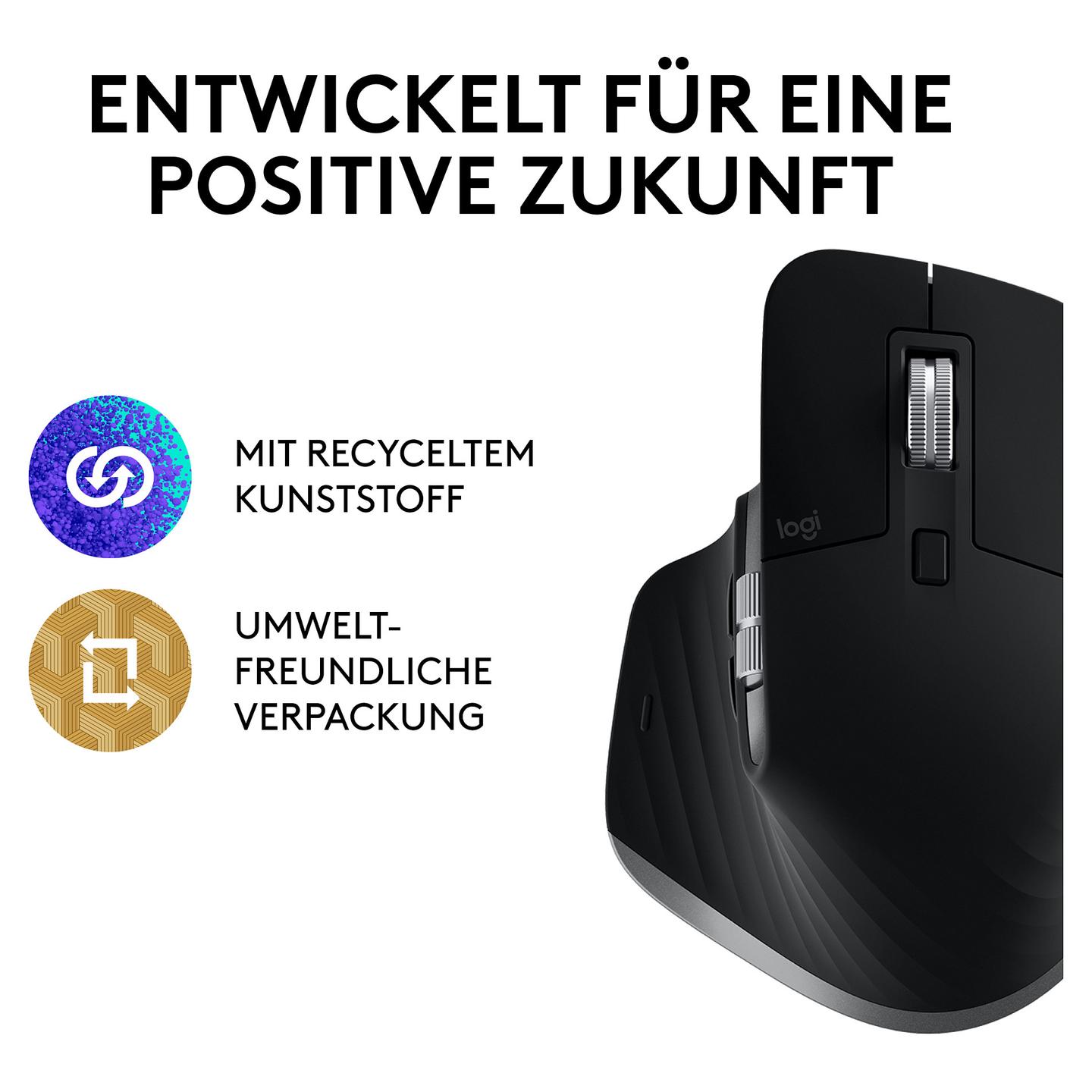 Maus pa kabllo Logitech MX Master 3S for Mac / 8000 DPI / 7 Butona / Bluetooth / MagSpeed - Zezë - 18