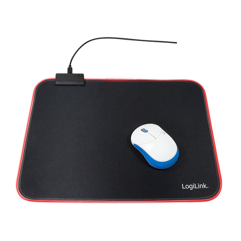 Mauspad Gaming LogiLink ID0183 / 350 x 260 x 3mm / Poliester + Gomë natyrale / RGB LED / Anti-rrëshqitës / Micro-USB - Zezë - 2