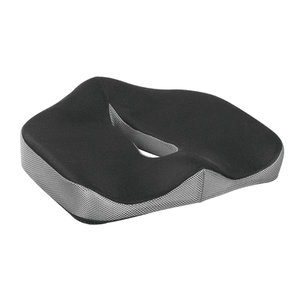 Jastëk Ortopedik për Karrige LogiLink EO0088, Memory Foam, Mbështetje për Kockën e Bishtit, Dorezë Transporti, 45 × 38 × 13 cm - Zezë, Gri