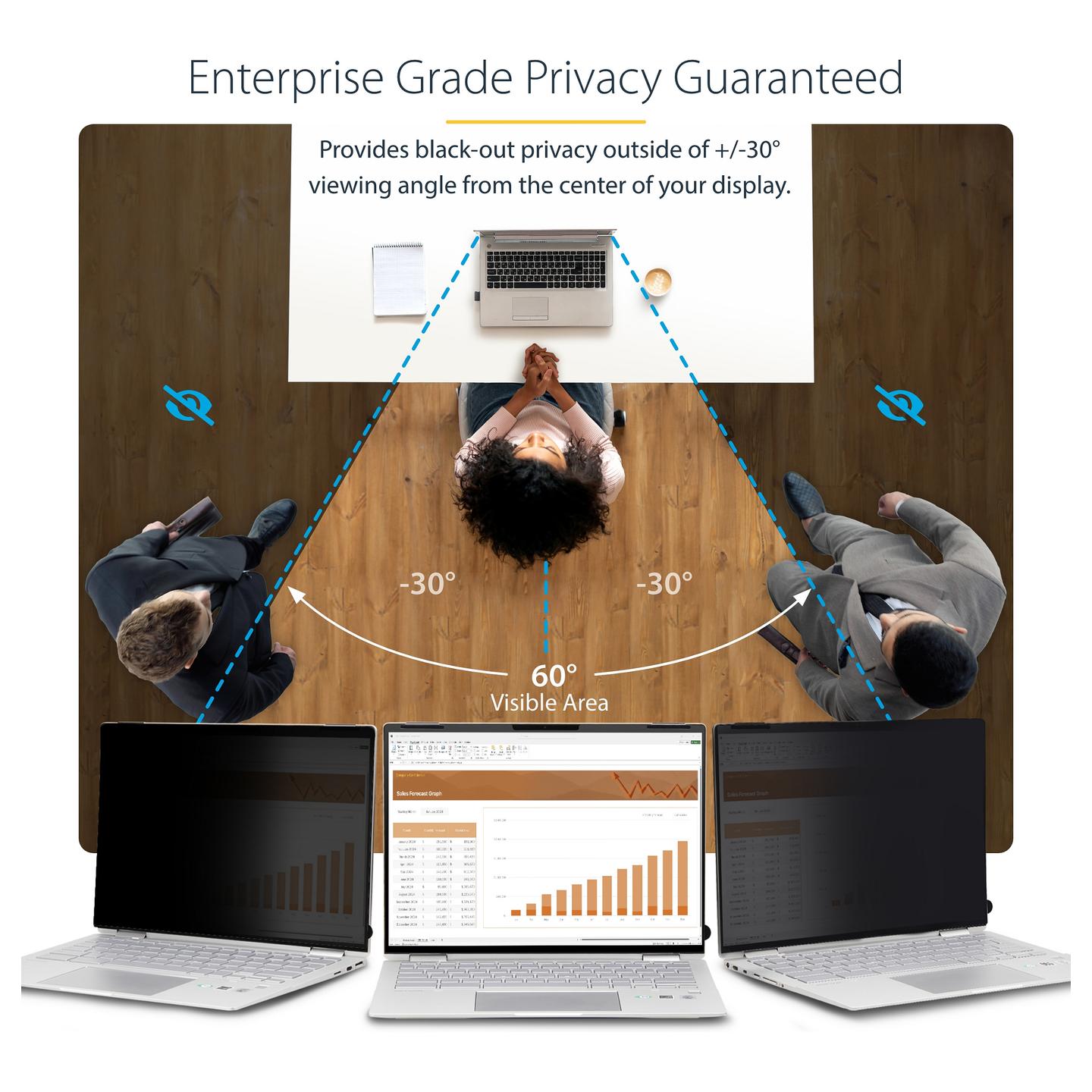 Filtër Privatësie StarTech.com 14LT-PRIVACY-SCREEN, 14", 16:9, Flip-Over, Touch, ±30°, Anti-Glare - Zezë - 11