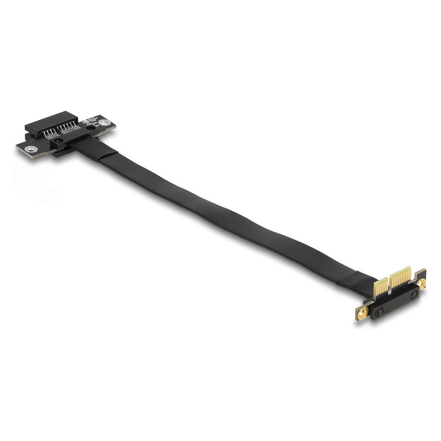 Kartë Riser Delock 88023, PCI Express 3.0 x1 në x1, 90° Djathtas, Kabllo 30cm - Zezë - 2