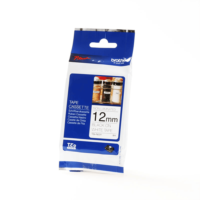 Shirit për Printer 3D Ribbon Brother TZE-N231 / TZEN231 – Zezë mbi të Bardhë - 1