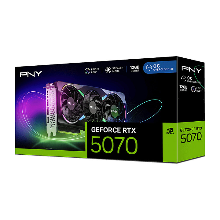 Kartelë Grafike NVIDIA GeForce RTX 5070 / 12GB GDDR7 / PNY EPIC-X RGB OC - 11