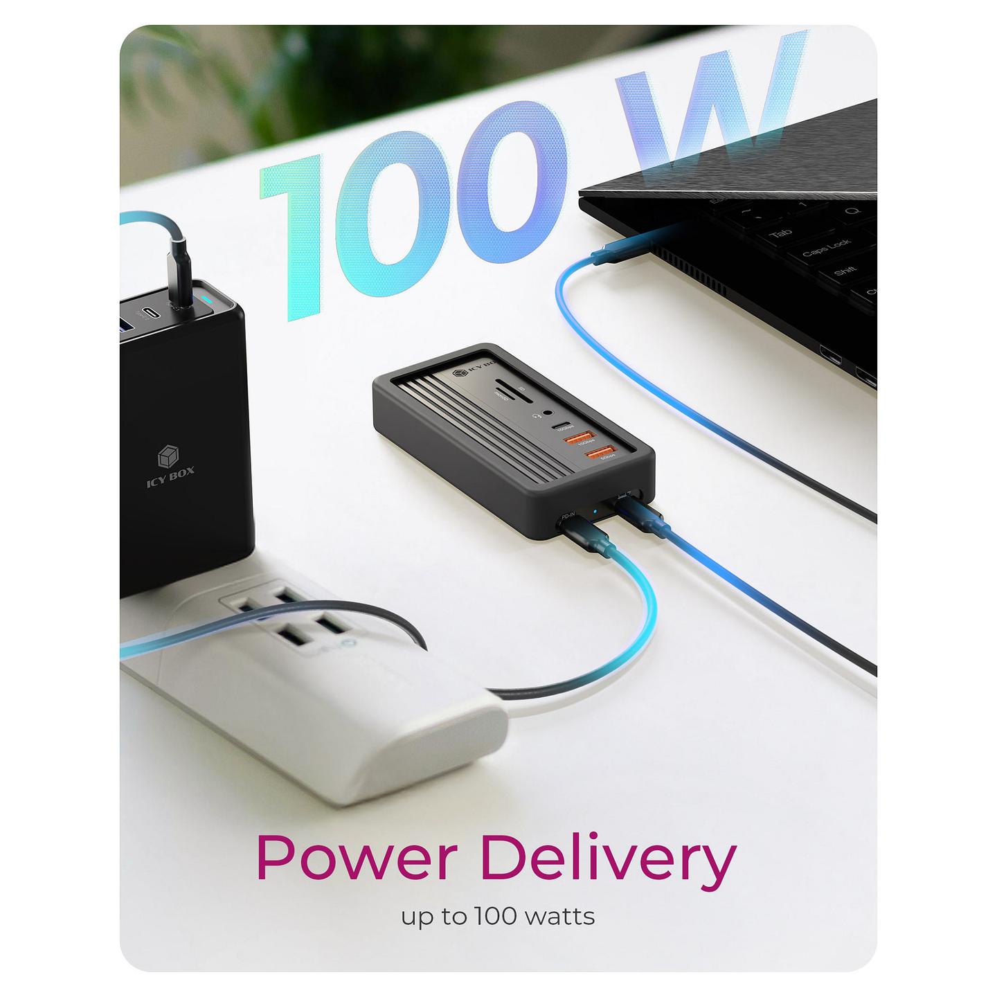 Docking Station ICY BOX IB-DK4072M-CU31 / M.2 NVMe / 2x USB-A / HDMI 4K / USB-C 10Gbps / SD+ microSD / USB-C 100W PD – Zezë - 5