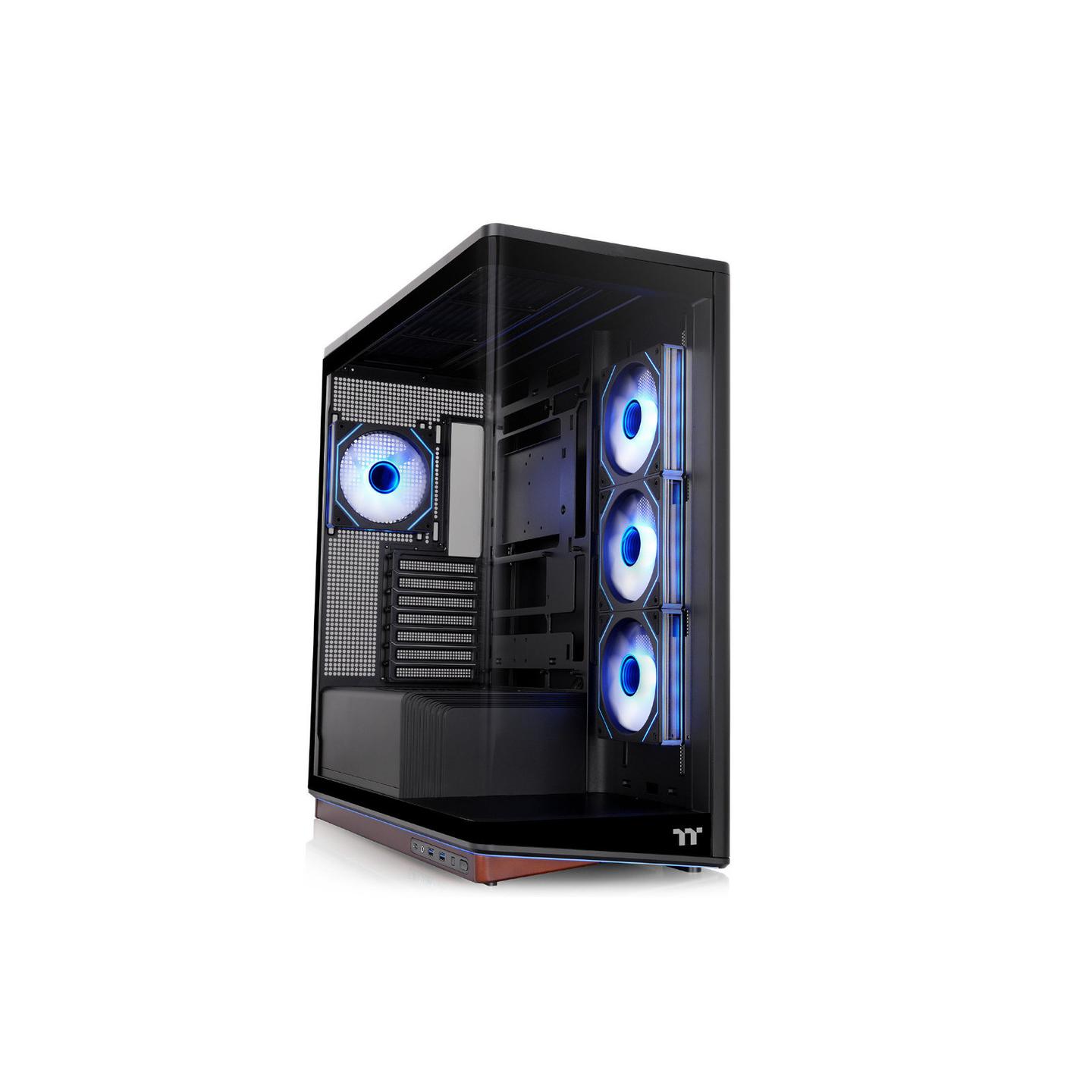 Kasë Thermaltake Stage 500 TG ARGB, Midi Tower, ATX, xham i temperuar i lakuar, 4x 120 mm ARGB - Zezë