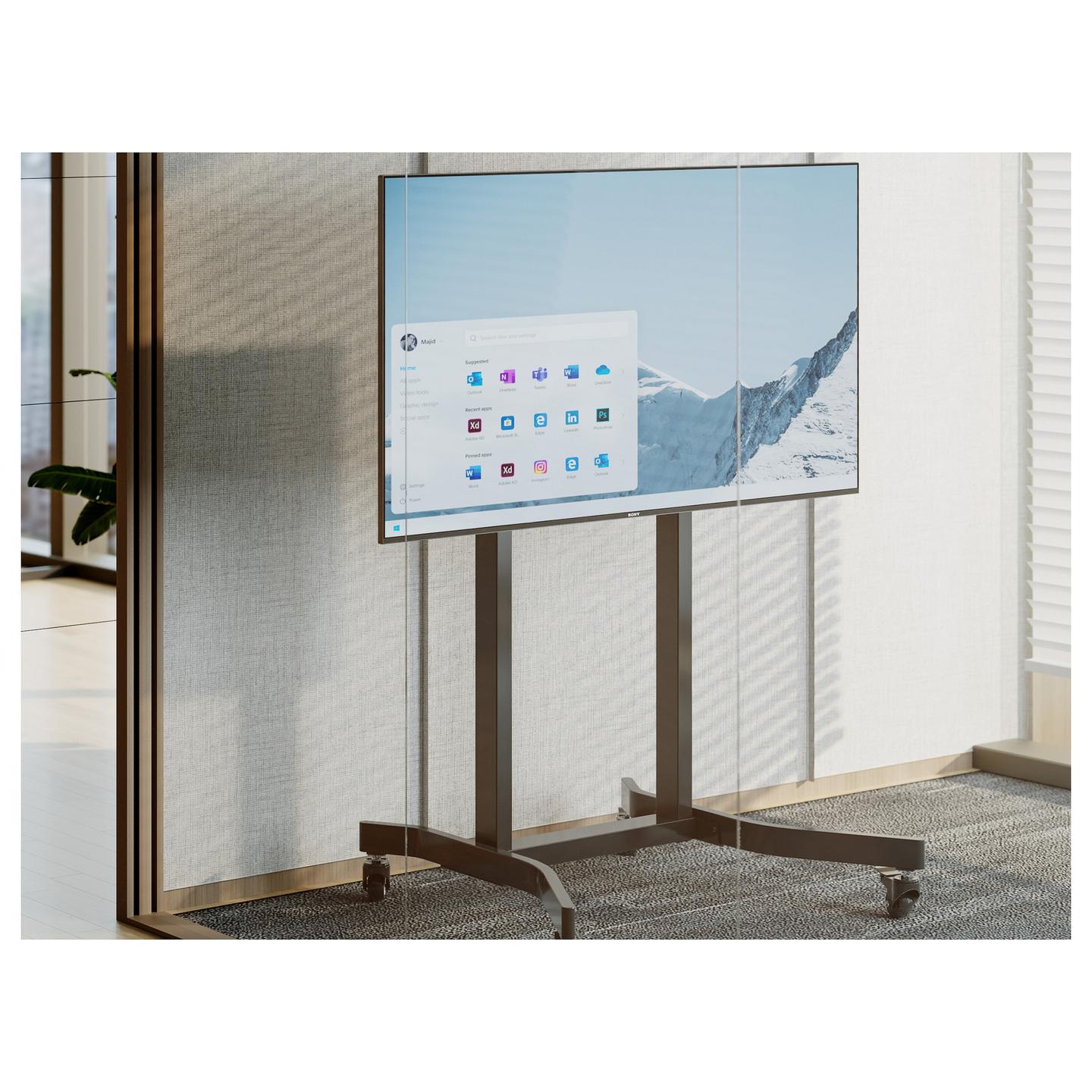 Mbajtëse për TV Equip 650632 , 55–100" , deri 120kg , stativ mobil , me rrota , lartësi motorike e rregullueshme , VESA 200x200–800x600 - Zezë - 9
