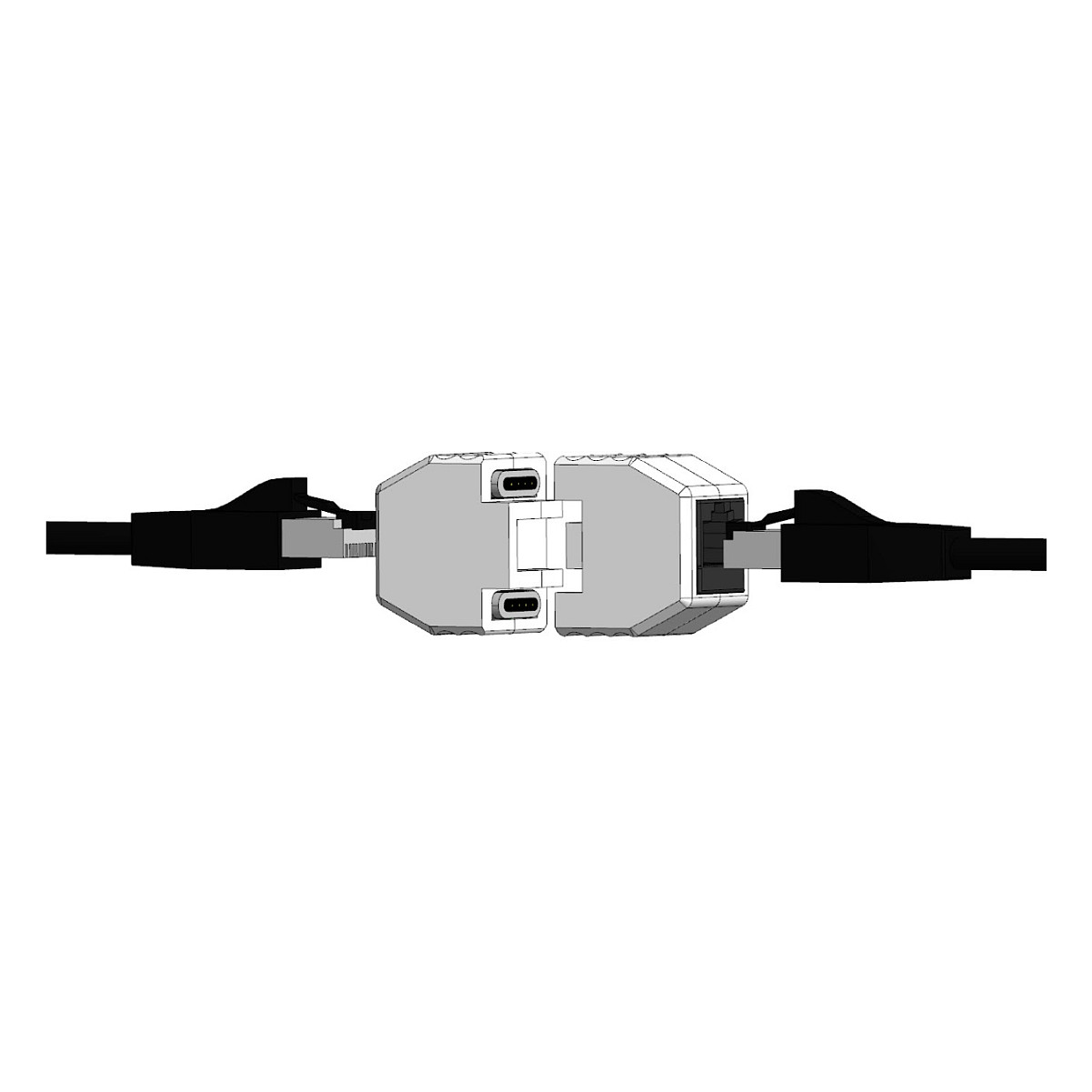 ALLNET TP CAT6A RJ45 Coupler 10GbE PoE Magnetic Safety Coupling 1:1 Inline Connector - 6
