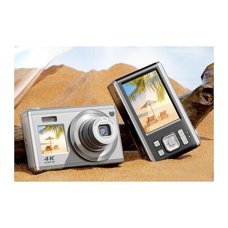 Kamerë digjitale Rollei Compactline 10x / 60MP / 10x Optical Zoom / 4K / Dual Display - Gri/Argjend - 4