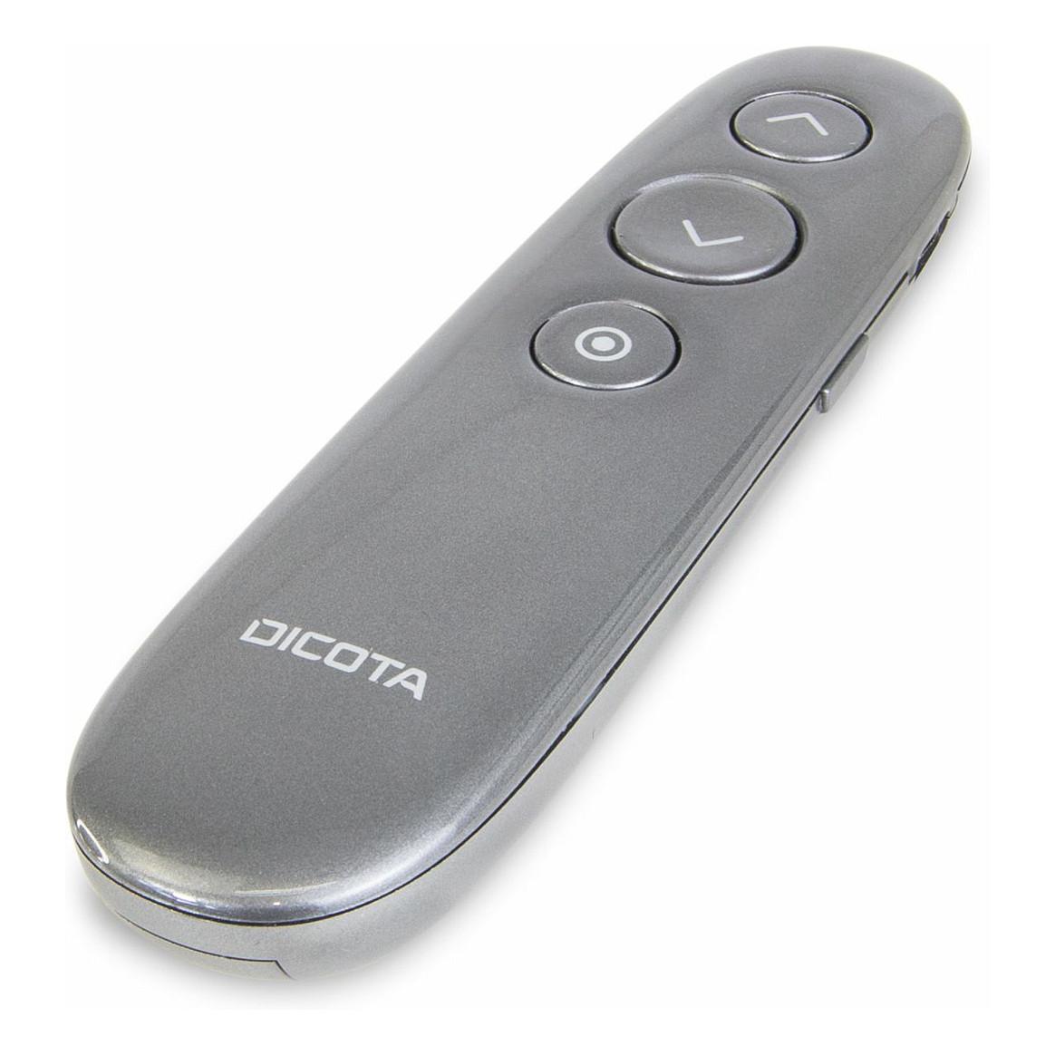 Prezantues pa kabllo DICOTA D32058, 2.4GHz, USB Receiver, Pointer Virtual, Timer, Rikarikueshëm - Gri