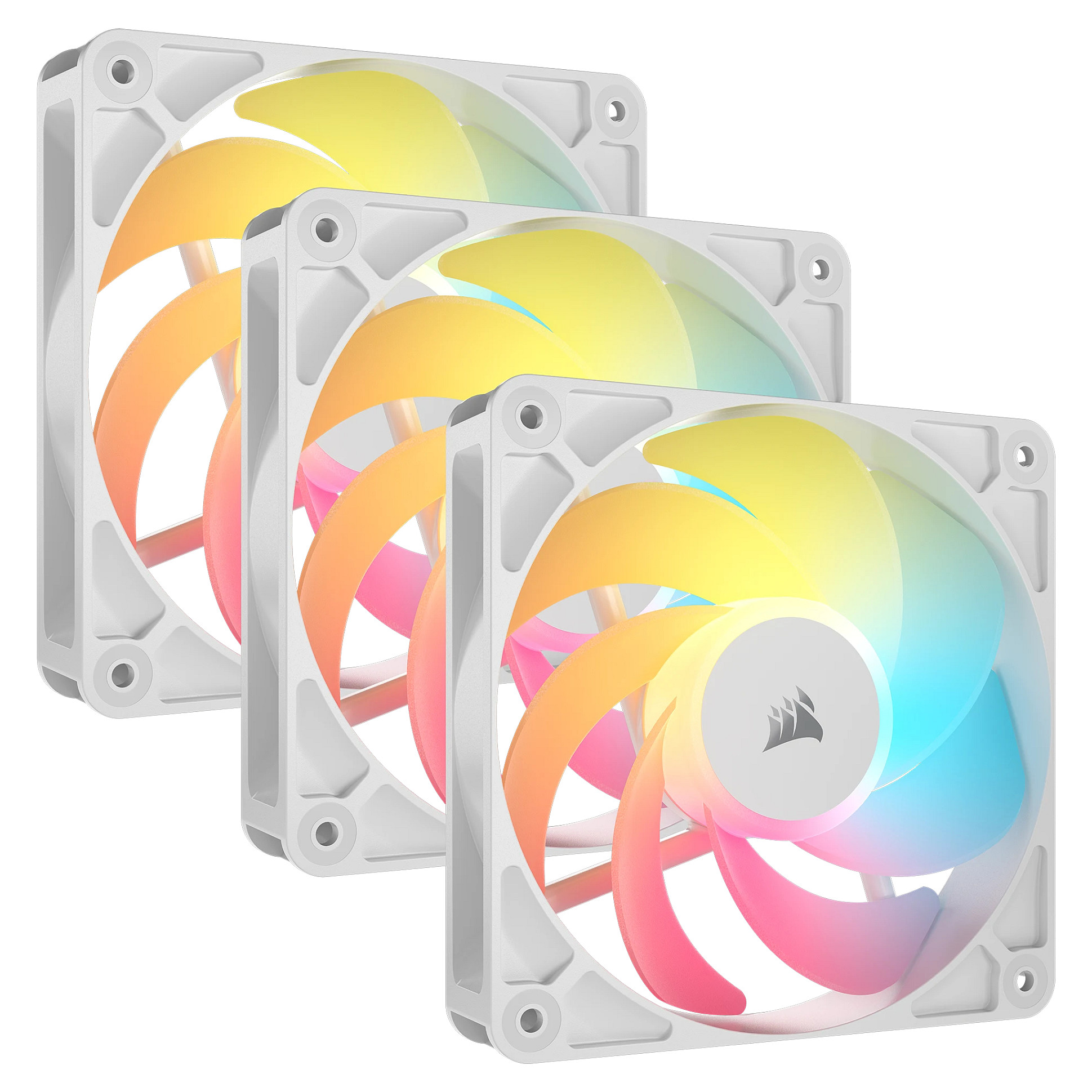 Ftohës për Kasë Corsair RS120-R ARGB / 120mm / 420-2100 RPM / ARGB / PWM / 3-Pack / Reverse – Bardhë