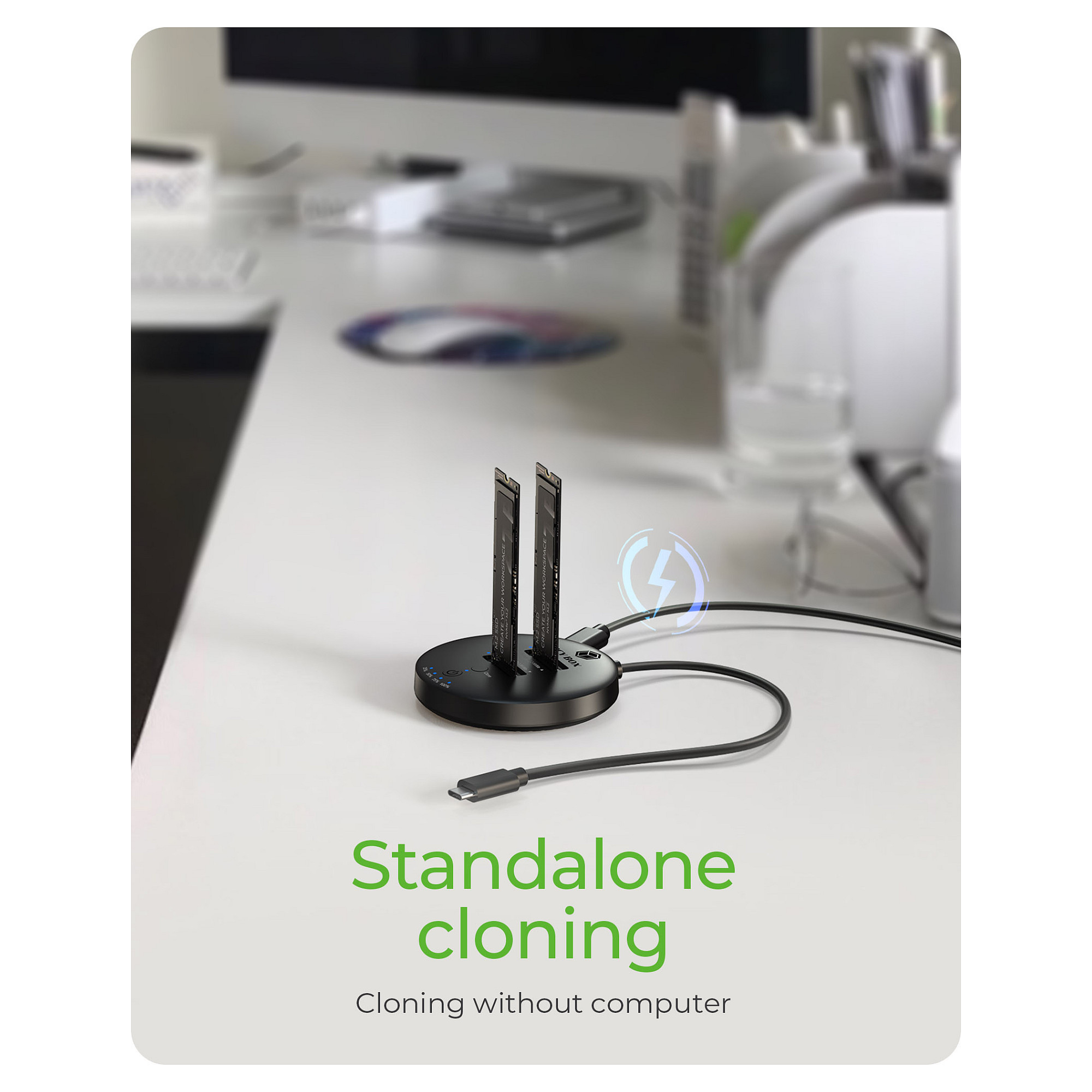 Docking Station Clone ICY BOX IB-1612MCL-C31 / 2x M.2 NVMe / USB-C 10Gbps / Offline Clone – Zezë - 3