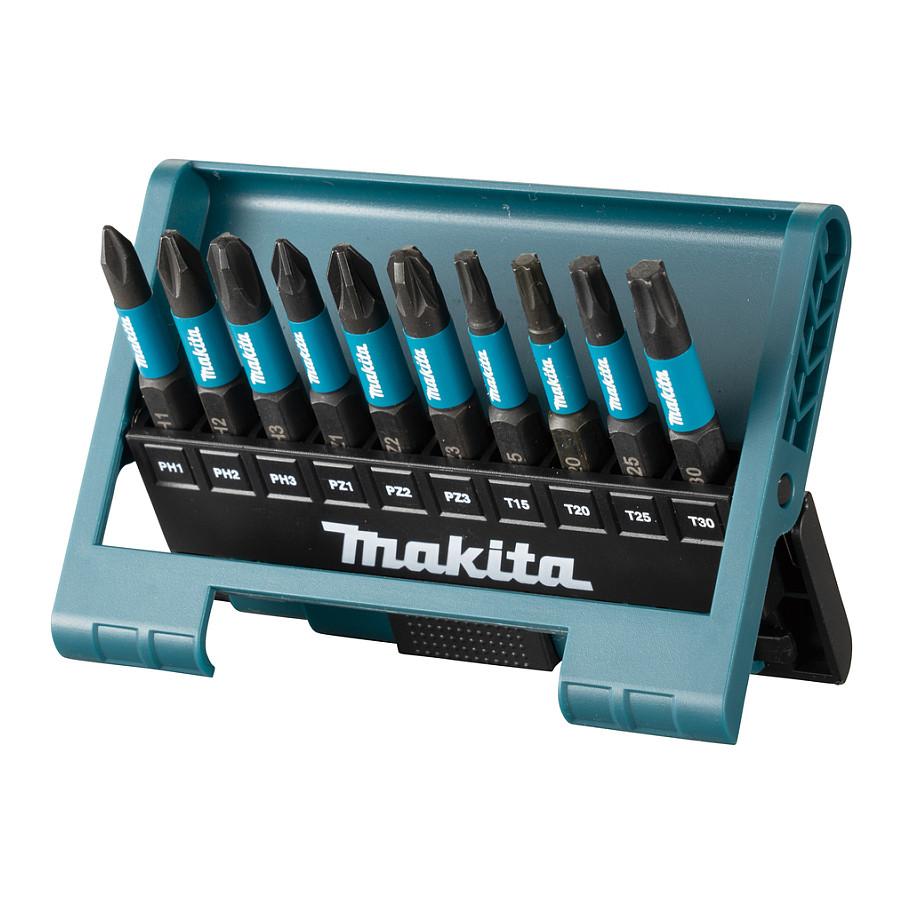 Set Majash Makita E-12011, 10 Copë, 50mm, PH1/PH2/PH3, PZ1/PZ2/PZ3, T15/T20/T25/T30 - Zezë